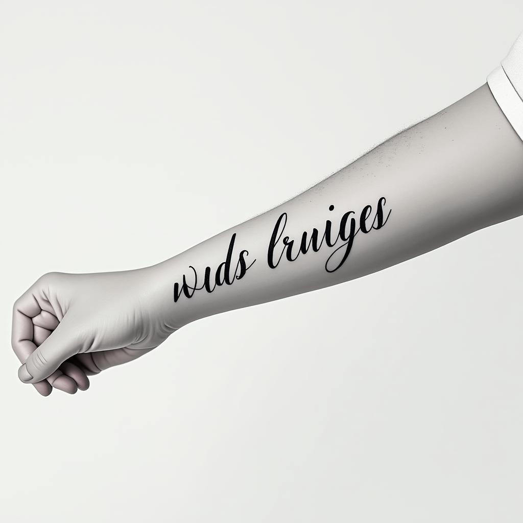 I want a tattoo on my wrist, I would like it to be a couples tattoo, minimalist, modern.minimalist text-based tattoo, Monospace font ultra-realistic, perfectly placed, high-quality font design, photo-realistic shading, 8k, high quality, finely detailed typograph - Variation 2