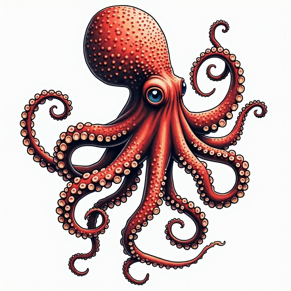 Octopus x jellyfishin pop art style tattoo, featuring bold and vibrant colors, exaggerated outlines, iconic imagery, inspired by comic books and speech bubbles, comic book characters, retro pop culture