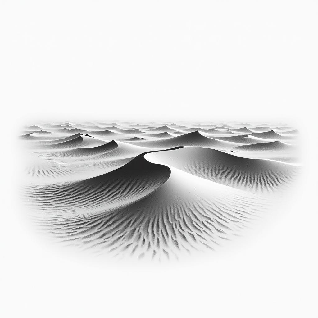 Sand duneshigly detailed tattoo - Variation 9