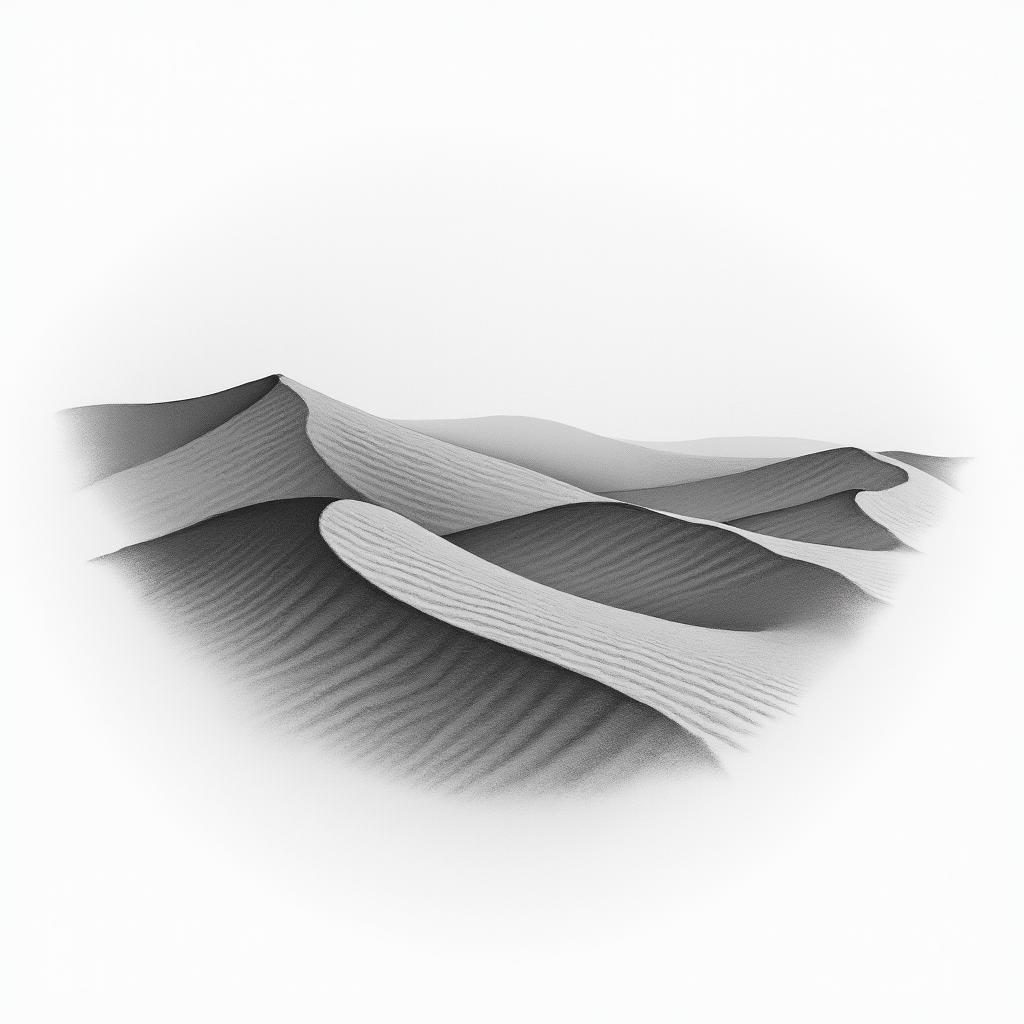 Sand duneshigly detailed tattoo - Variation 6