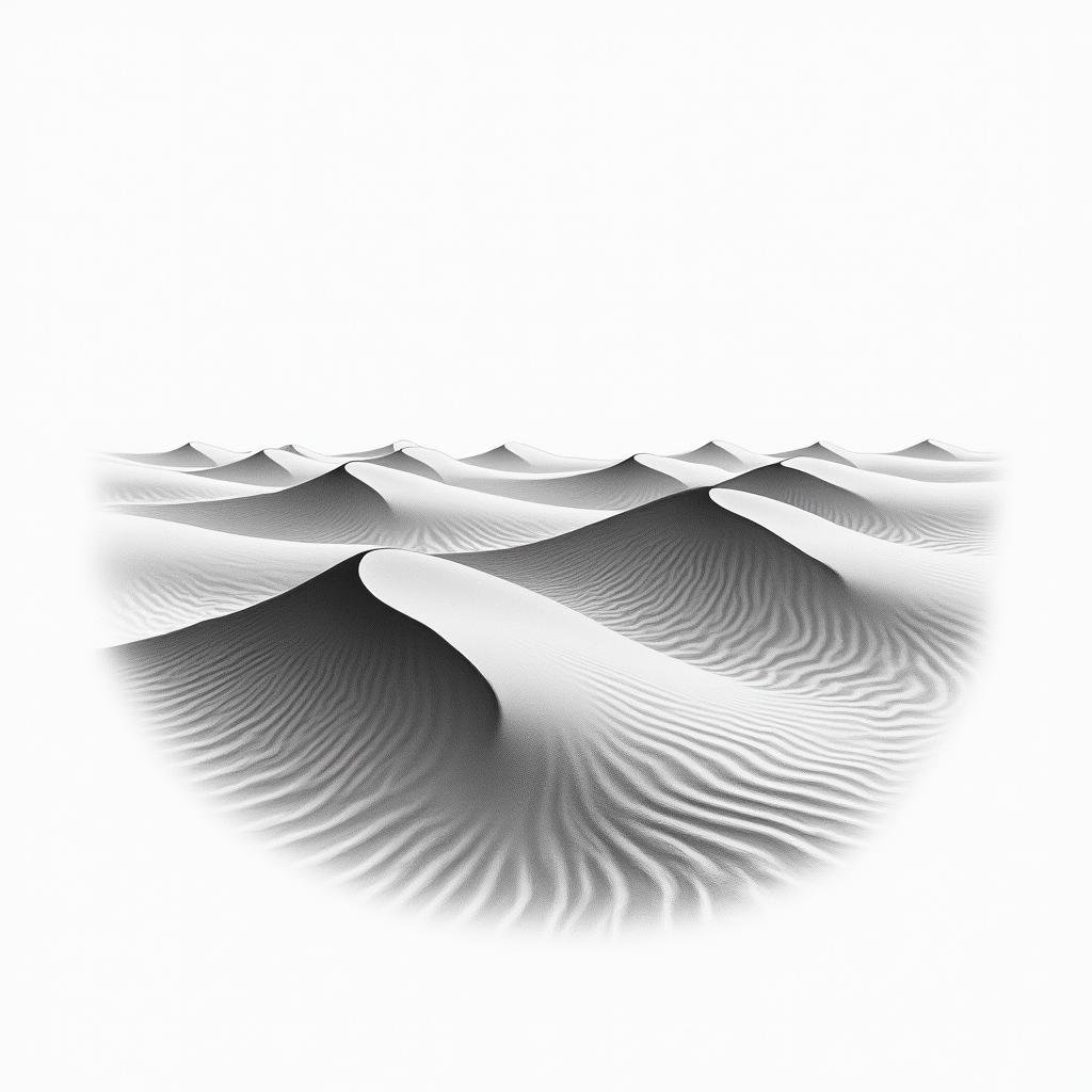 Sand duneshigly detailed tattoo - Variation 8