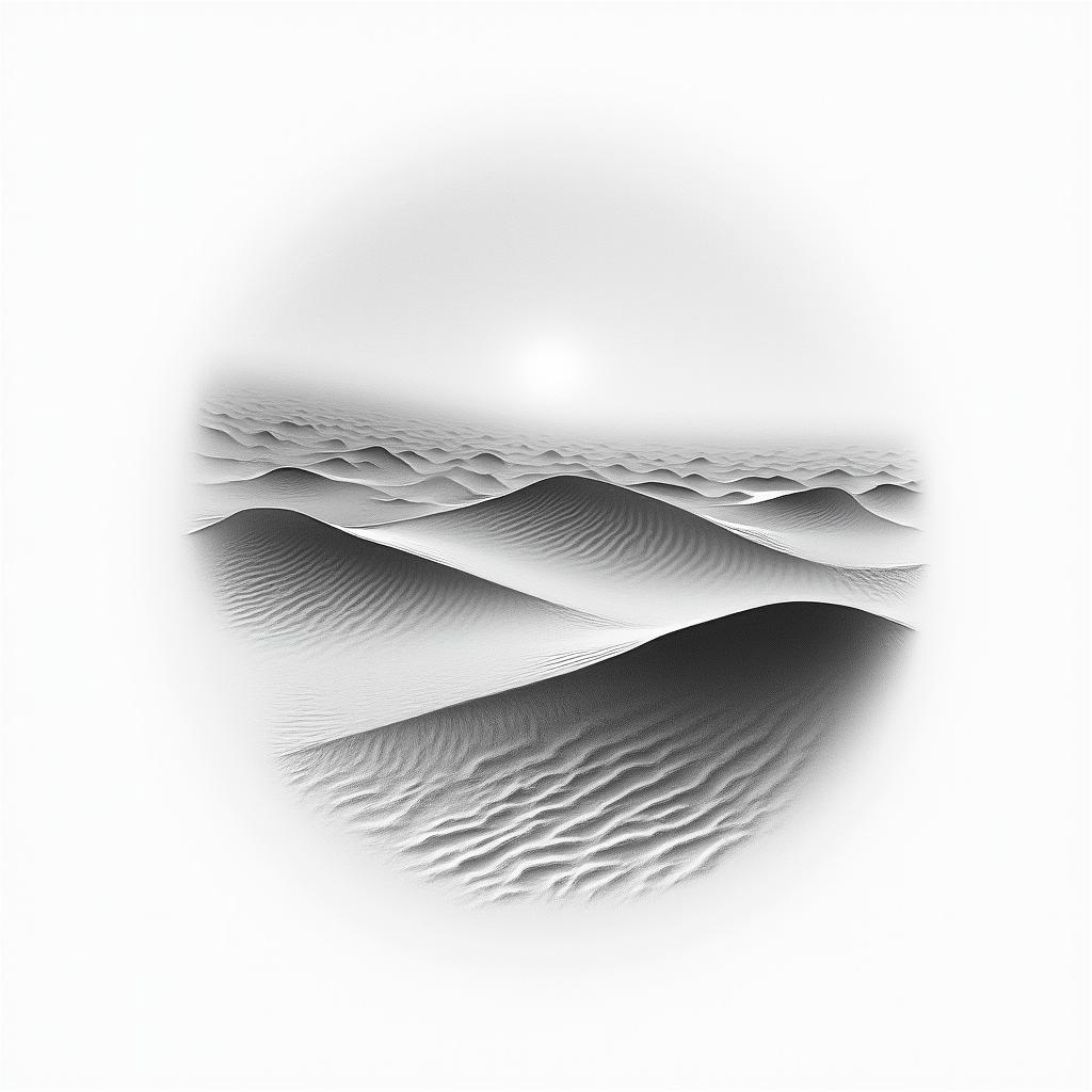 Sand duneshigly detailed tattoo - Variation 4
