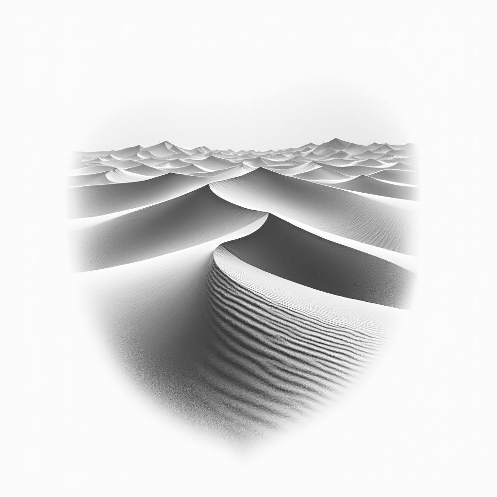 Sand duneshigly detailed tattoo - Variation 3