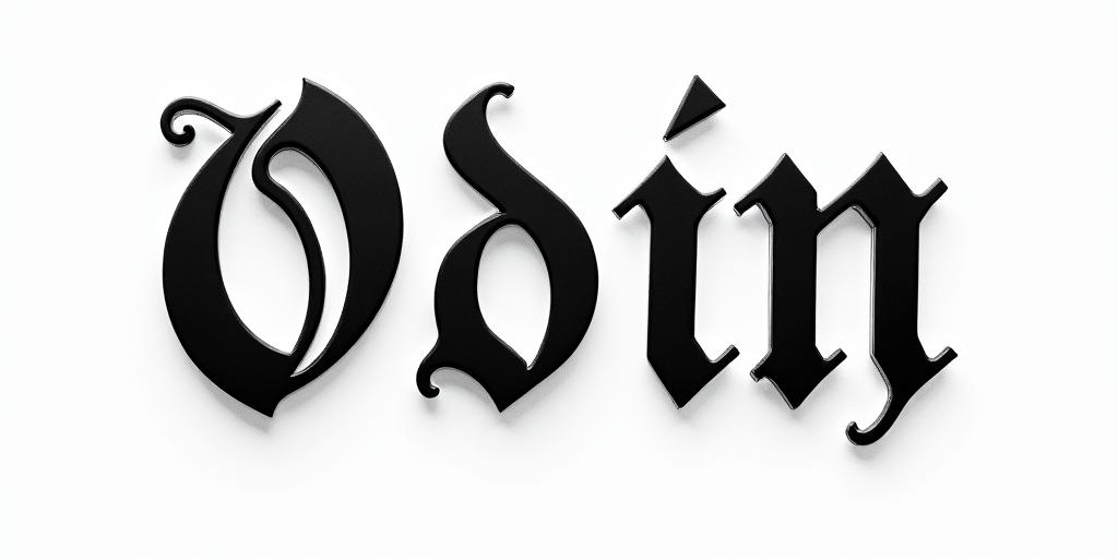 Son Of Odintext-based tattoo, gothic font ultra-realistic, perfectly placed, high-quality font design, photo-realistic shading, 8k, high quality, finely detailed typography - Variation 34