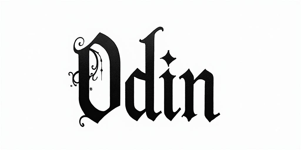 Son Of Odintext-based tattoo, gothic font ultra-realistic, perfectly placed, high-quality font design, photo-realistic shading, 8k, high quality, finely detailed typography - Variation 33
