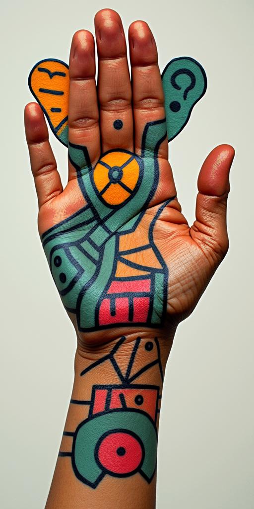 Combination of an elephant and a turtle in an ancestral and spiritual culture.abstract dancing figures in Keith Haring style, featuring bold black outlines and solid color fills, figures posed in dynamic and playful dance movements, minimalist design - Variation 2