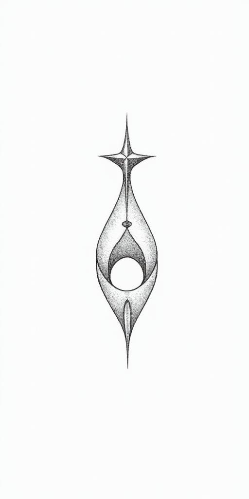 Freya, cancer star sign, mother, artistin minimalist style tattoo, featuring simple shapes and fine lines, with minimal shading and details, tiny triangles, creating a sense of balance and harmony - Variation 1