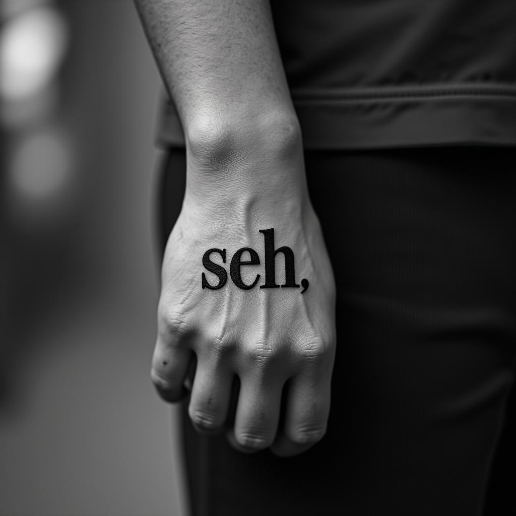 Meaningfulminimalist text-based tattoo, Monospace font ultra-realistic, perfectly placed, high-quality font design, photo-realistic shading, 8k, high quality, finely detailed typograph - Variation 4