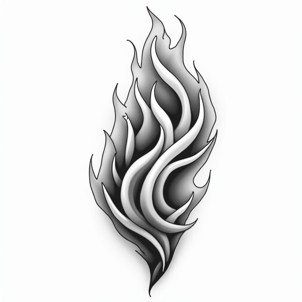 Flame outline backgroundin new school tattoo, pop culture, modern, detailed tattoo, illustrative