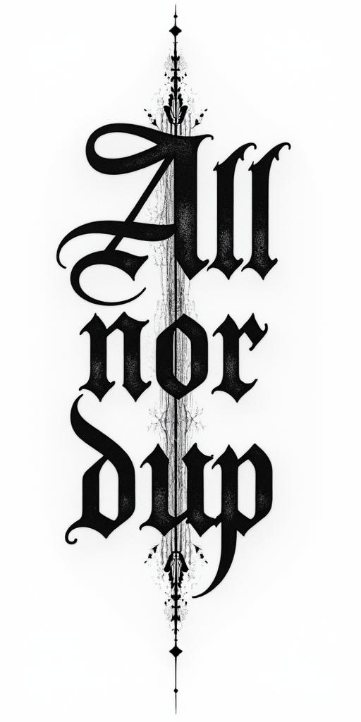 All for not studying.text-based tattoo, gothic font ultra-realistic, perfectly placed, high-quality font design, photo-realistic shading, 8k, high quality, finely detailed typography - Variation 12
