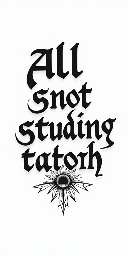 Gothic Text tattoo example 1
