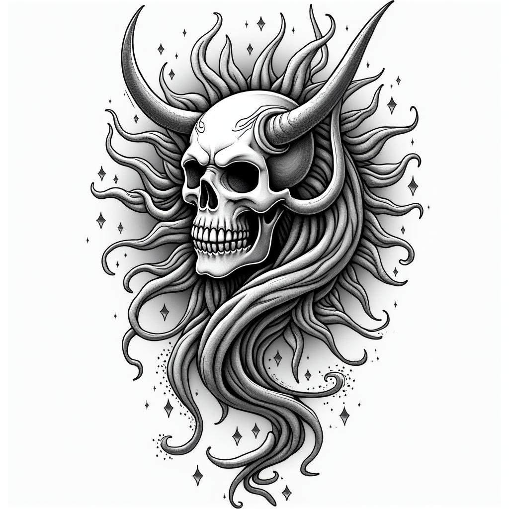 Bo mega constructionin authentic tattoo style, incorporating traditional modifications, bold black outlines, solid color fills, featuring classic authentic elements - Variation 3
