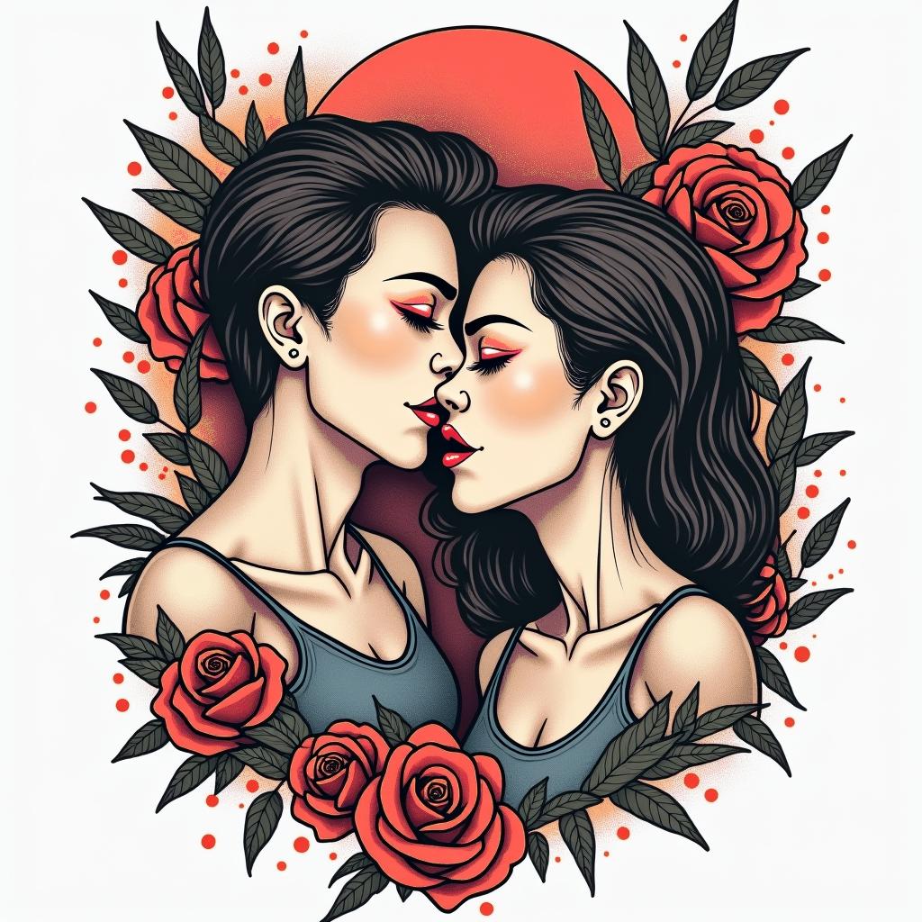 Coverup, miss little brother and bff, gone to soon.in pop art style tattoo, featuring bold and vibrant colors, exaggerated outlines, iconic imagery, inspired by comic books and speech bubbles, comic book characters, retro pop culture - Variation 4