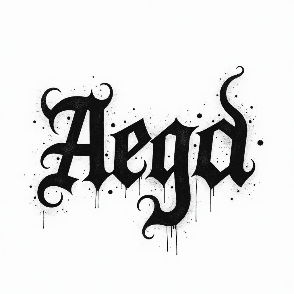 Bo mega constructiontext-based tattoo, gothic font ultra-realistic, perfectly placed, high-quality font design, photo-realistic shading, 8k, high quality, finely detailed typography - Variation 2