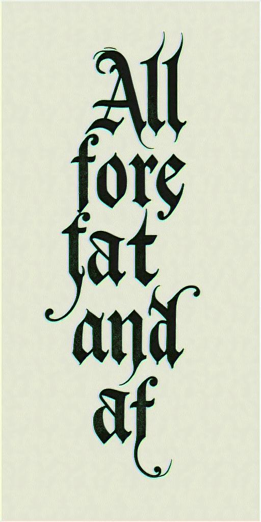 All for not studying.text-based tattoo, gothic font ultra-realistic, perfectly placed, high-quality font design, photo-realistic shading, 8k, high quality, finely detailed typography - Variation 8