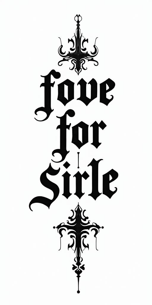 Gothic Text tattoo example 3