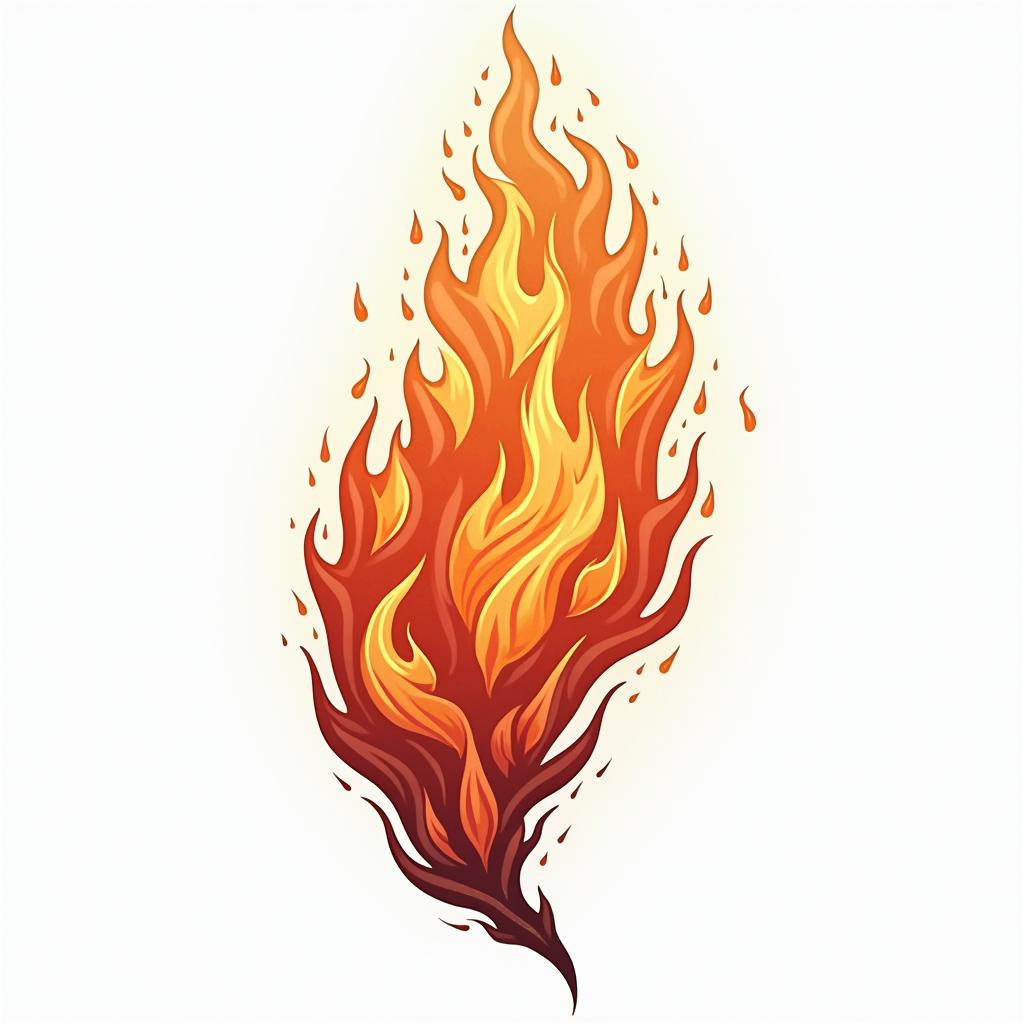 Fire flame 
outline backgroundin flame tattoo style showcasing fiery elements with dynamic flame patterns, glowing effect of flames, natural colors - Variation 3