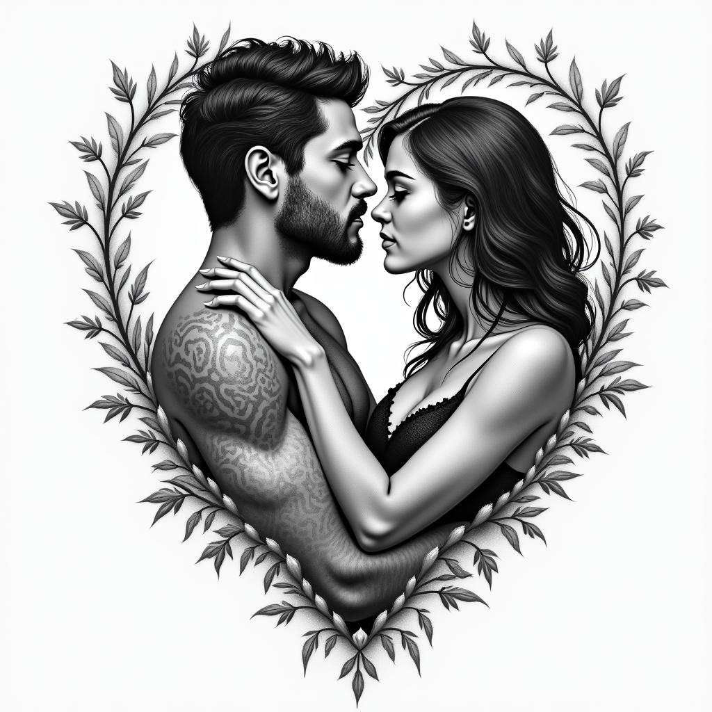 eternal love Chefinha 🖤🥀higly detailed tattoo - Variation 4