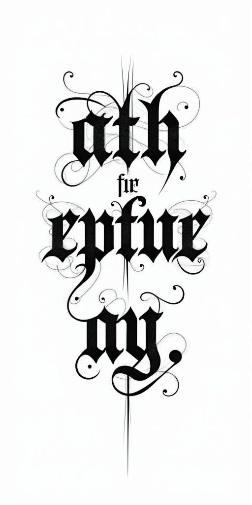 Gothic Text tattoo example 2
