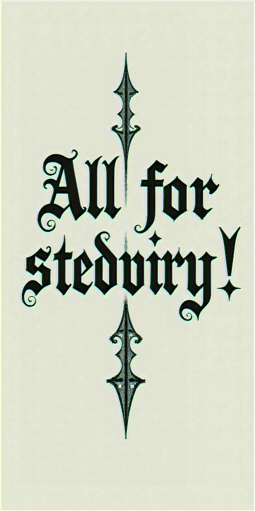 All for not studyingtext-based tattoo, gothic font ultra-realistic, perfectly placed, high-quality font design, photo-realistic shading, 8k, high quality, finely detailed typography - Variation 8