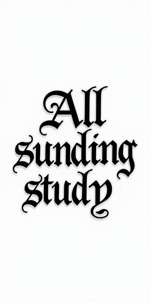 All for not studyingtext-based tattoo, gothic font ultra-realistic, perfectly placed, high-quality font design, photo-realistic shading, 8k, high quality, finely detailed typography - Variation 2