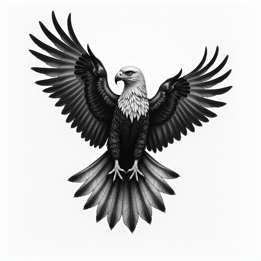 Flávio, virgin, Eaglein realism tattoo style, featuring a highly detailed, lifelike, capturing every detail, photorealistic, ultra realistic, intricate shading, smooth and sharp,   - Variation 2