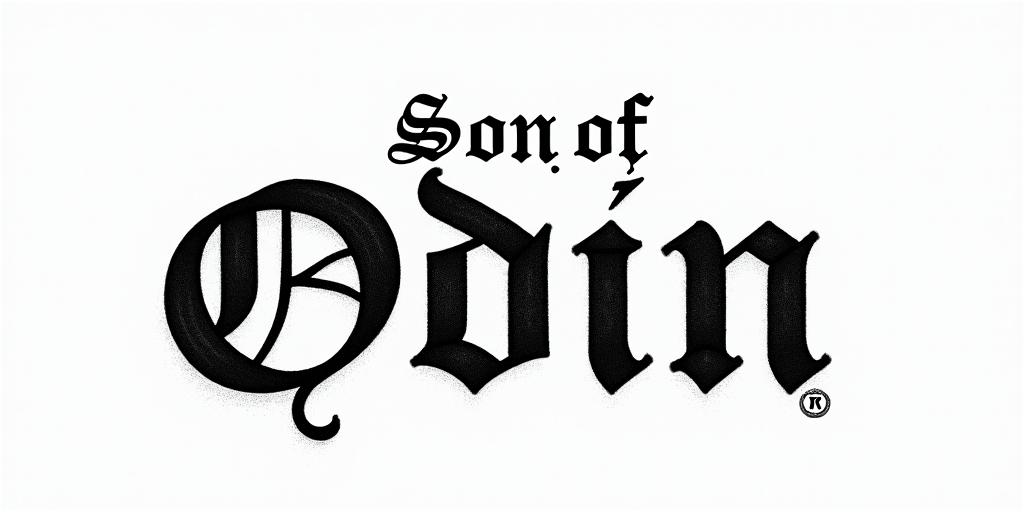 Son Of Odintext-based tattoo, gothic font ultra-realistic, perfectly placed, high-quality font design, photo-realistic shading, 8k, high quality, finely detailed typography - Variation 29