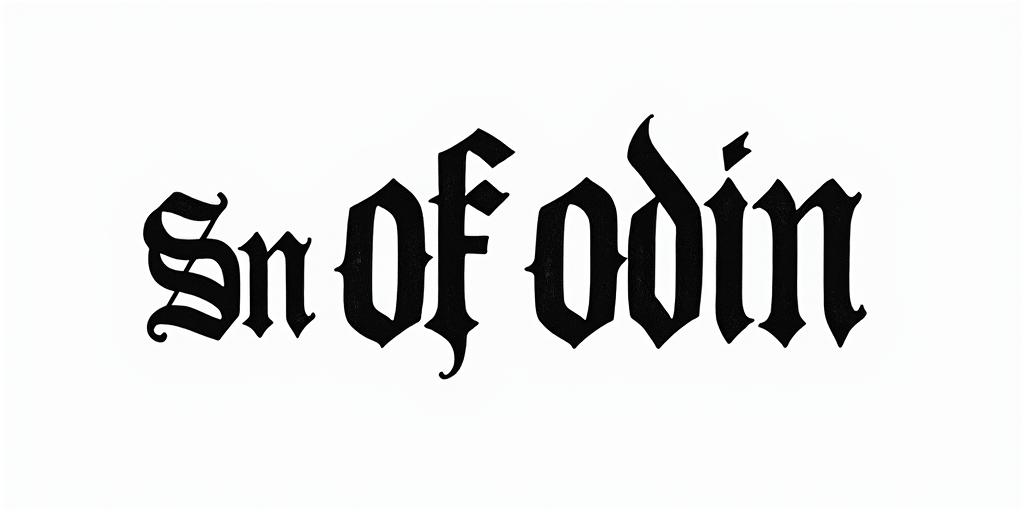 Son Of Odintext-based tattoo, gothic font ultra-realistic, perfectly placed, high-quality font design, photo-realistic shading, 8k, high quality, finely detailed typography - Variation 30