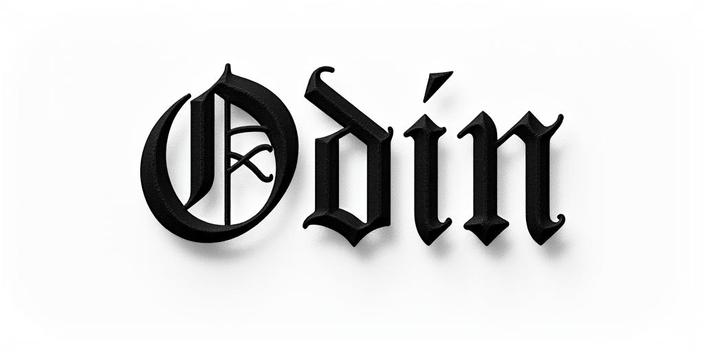Son Of Odintext-based tattoo, gothic font ultra-realistic, perfectly placed, high-quality font design, photo-realistic shading, 8k, high quality, finely detailed typography - Variation 27