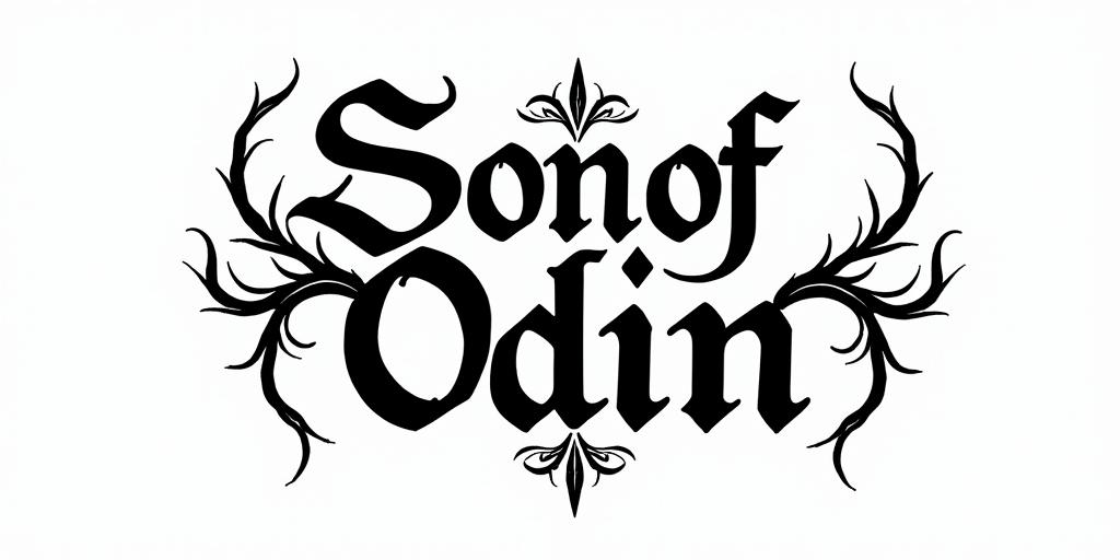 Son Of Odintext-based tattoo, gothic font ultra-realistic, perfectly placed, high-quality font design, photo-realistic shading, 8k, high quality, finely detailed typography - Variation 22