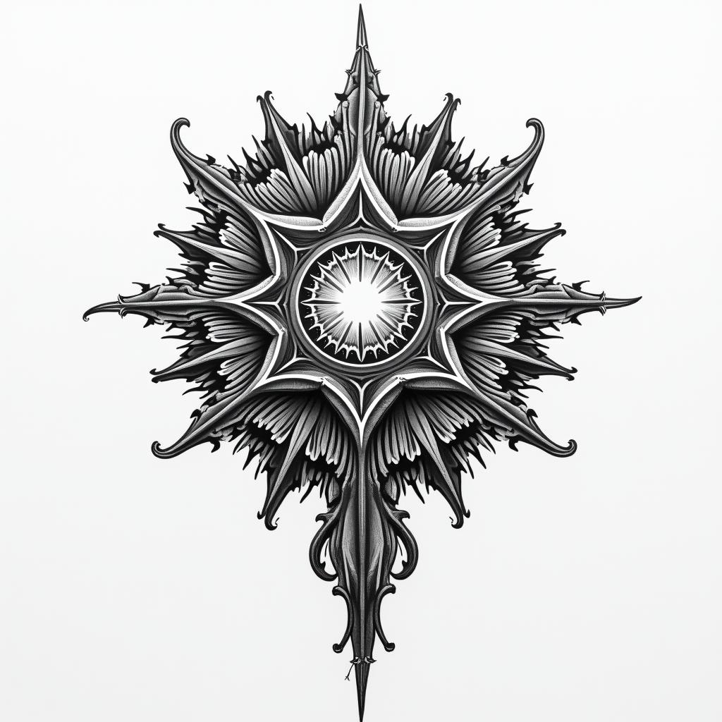 Sacred geometryhigly detailed tattoo - Variation 7