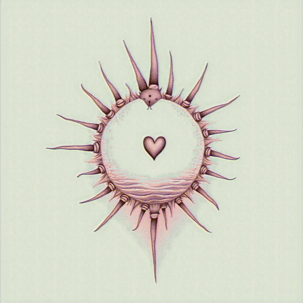 Sun sea birdsin Modest style tattoo, featuring soft, delicate line work with simple and meaningful symbols, gentle waves, a heart, evoking a sense of serenity and grace, - Variation 4