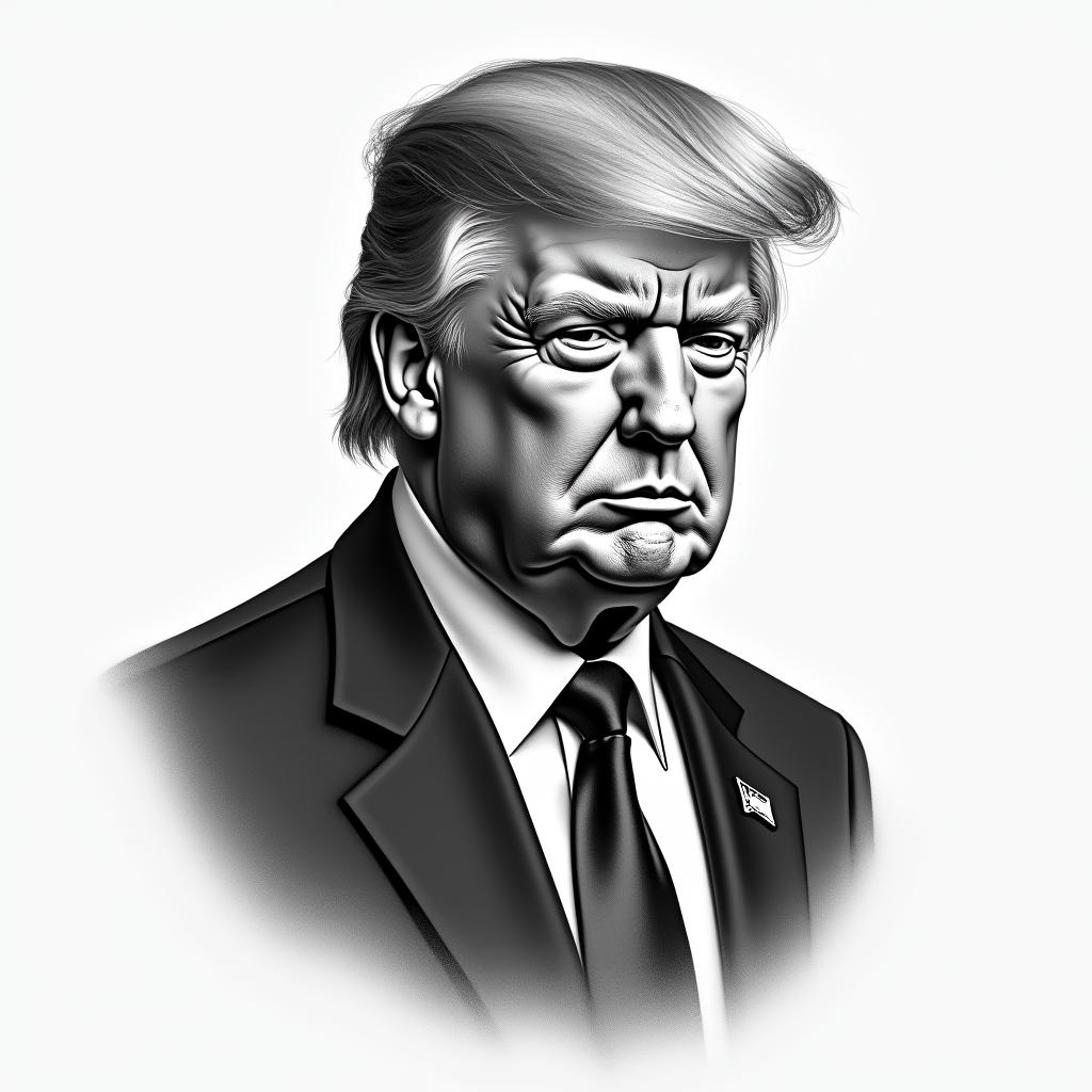Sailor jerries style tattoo of Donald trumphigly detailed tattoo - Variation 1