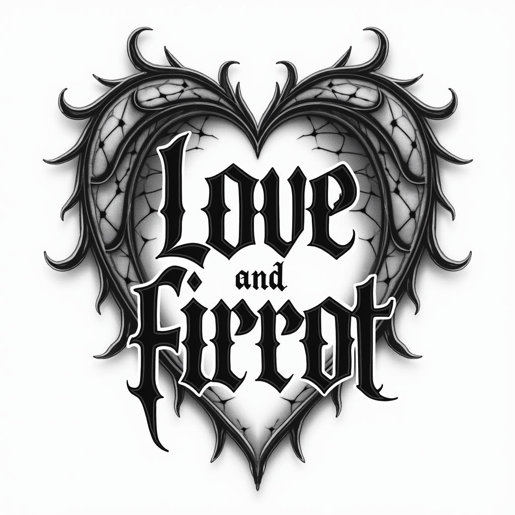 Louisette & Pierrottext-based tattoo, gothic font ultra-realistic, perfectly placed, high-quality font design, photo-realistic shading, 8k, high quality, finely detailed typography - Variation 4
