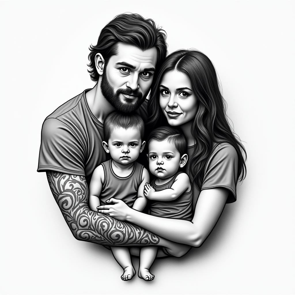 Familyhigly detailed tattoo - Variation 4