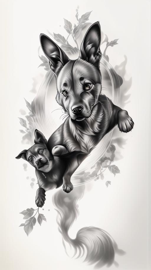 A highly detailed and lifelike composition, tattoo art, realism style, ultra-high resolution, smooth gradients and intricate textures, monochromatic black-and-gray tones, diffused soft lighting for natural depth.undefined - Variation 207