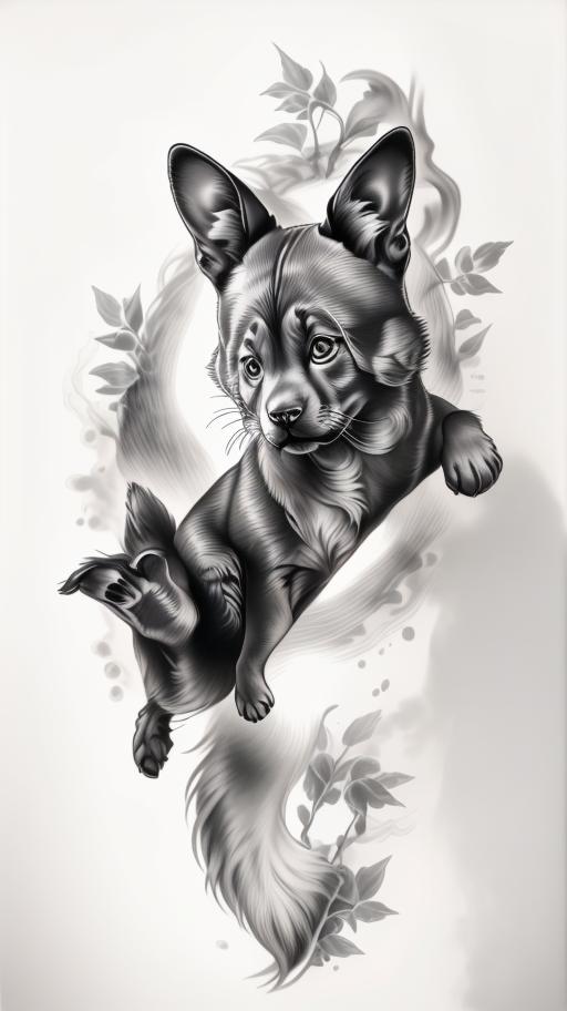 A highly detailed and lifelike composition, tattoo art, realism style, ultra-high resolution, smooth gradients and intricate textures, monochromatic black-and-gray tones, diffused soft lighting for natural depth.undefined - Variation 205