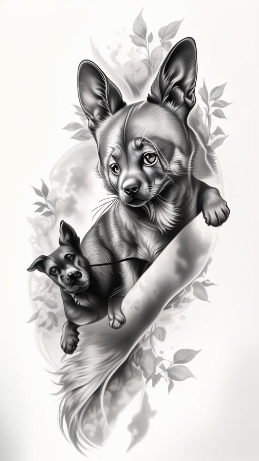 A highly detailed and lifelike composition, tattoo art, realism style, ultra-high resolution, smooth gradients and intricate textures, monochromatic black-and-gray tones, diffused soft lighting for natural depth.undefined - Variation 204