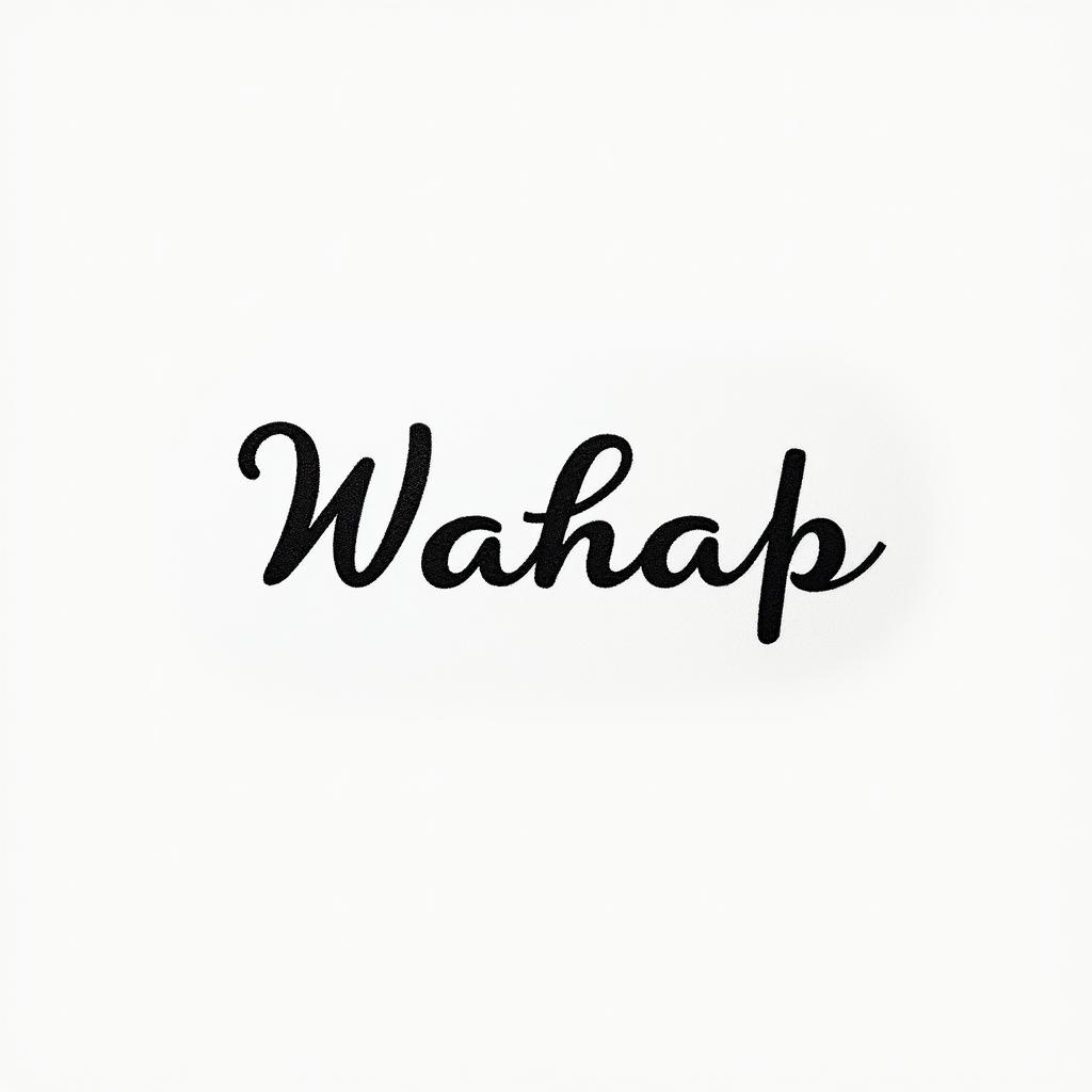 Wahab and Honey names intertwinedminimalist text-based tattoo, Monospace font ultra-realistic, perfectly placed, high-quality font design, photo-realistic shading, 8k, high quality, finely detailed typograph - Variation 2