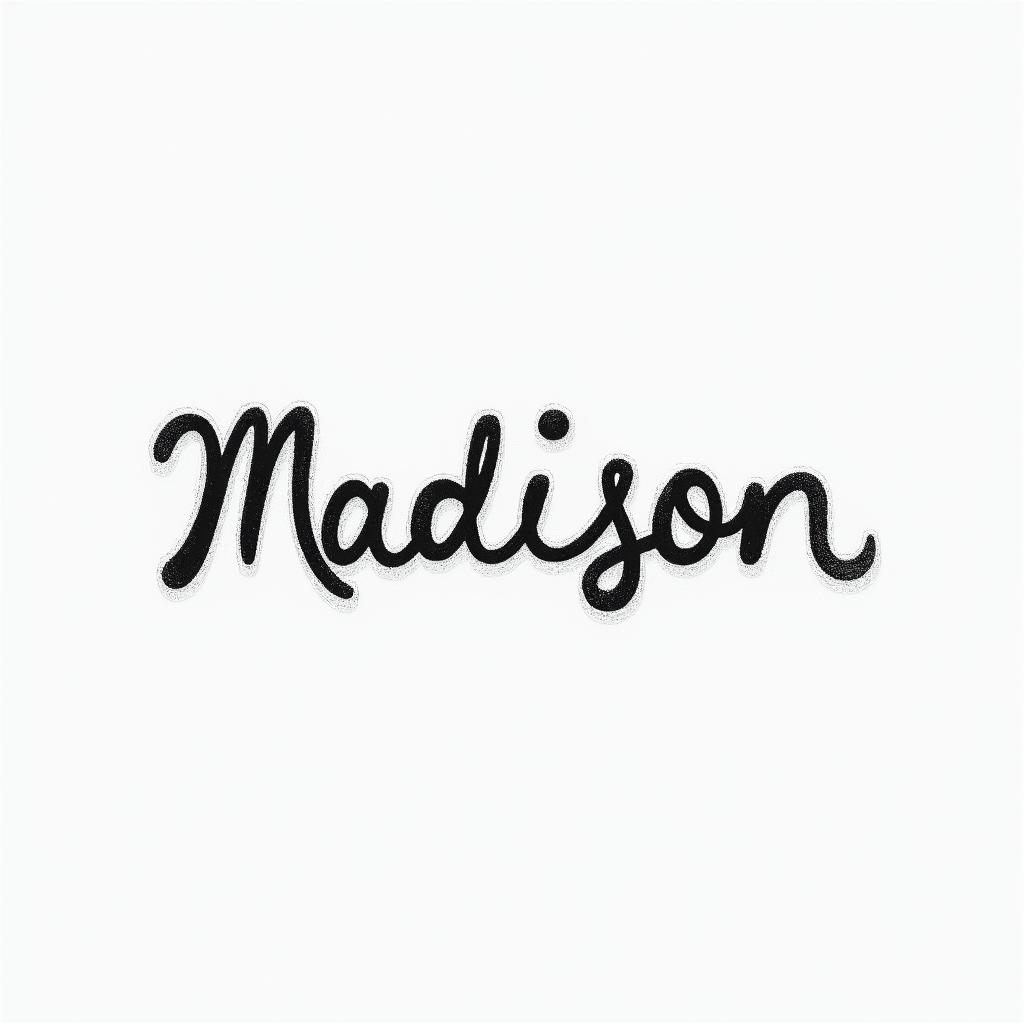 Madisonminimalist text-based tattoo, Monospace font ultra-realistic, perfectly placed, high-quality font design, photo-realistic shading, 8k, high quality, finely detailed typograph - Variation 3