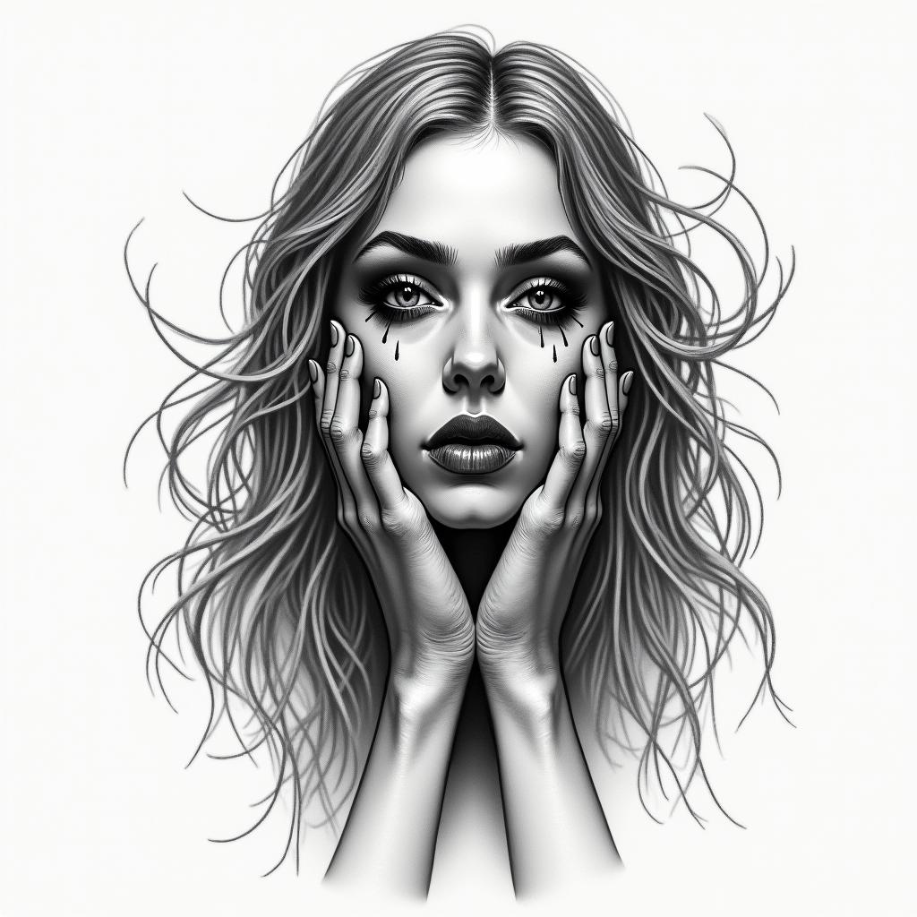 Female witch handsin realism tattoo style, featuring a highly detailed, lifelike, capturing every detail, photorealistic, ultra realistic, intricate shading, smooth and sharp,   - Variation 2