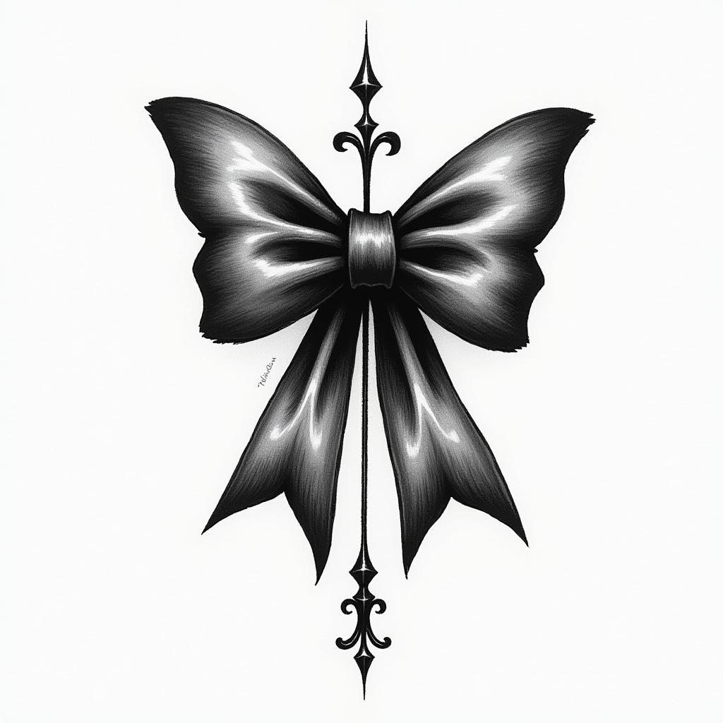 bow tiehigly detailed tattoo - Variation 28
