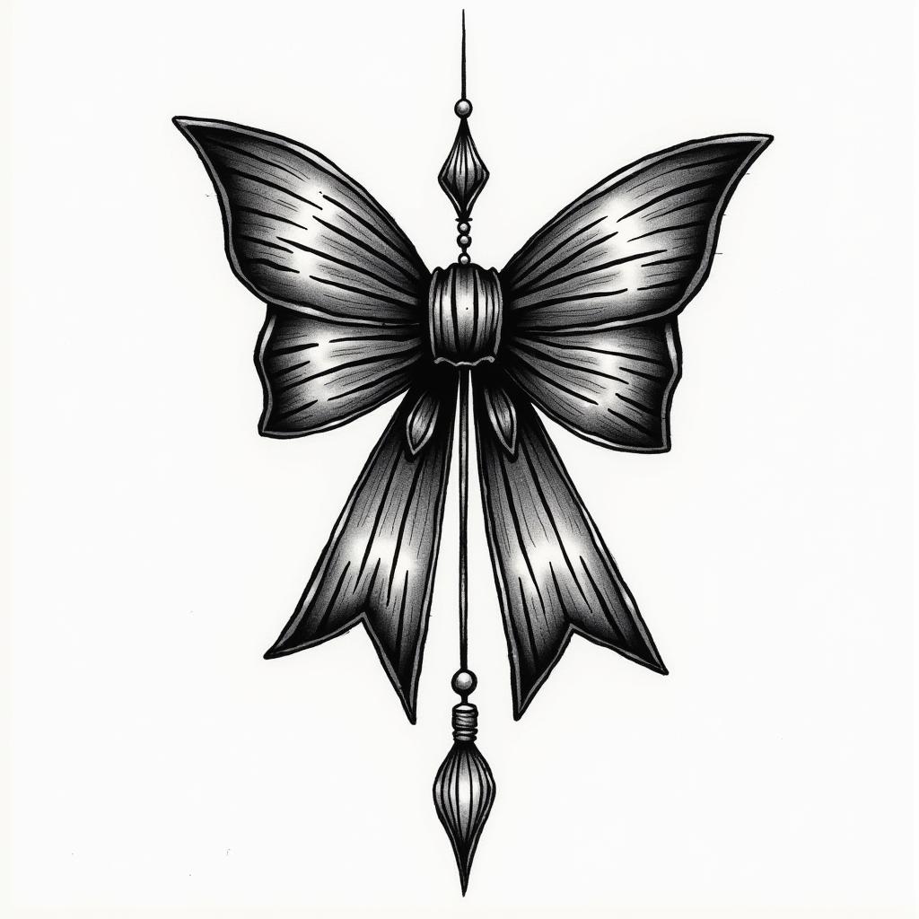bow tiehigly detailed tattoo - Variation 22