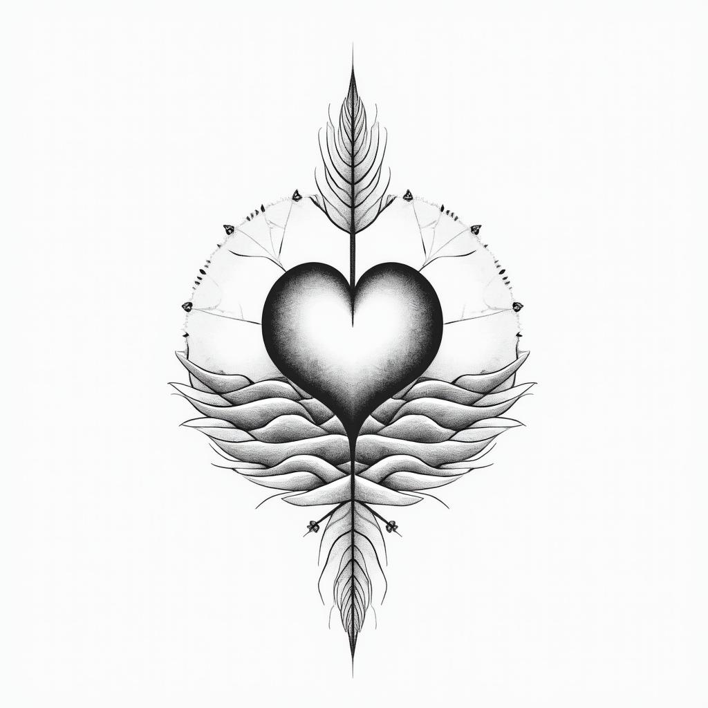 Geminiin Modest style tattoo, featuring soft, delicate line work with simple and meaningful symbols, gentle waves, a heart, evoking a sense of serenity and grace, - Variation 7