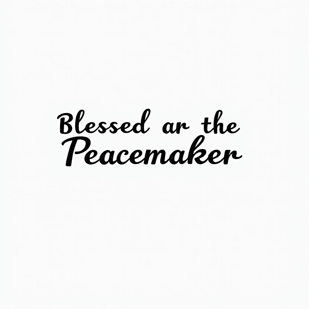 Navy Blessed are the Peacemakersminimalist text-based tattoo, Monospace font ultra-realistic, perfectly placed, high-quality font design, photo-realistic shading, 8k, high quality, finely detailed typograph - Variation 4