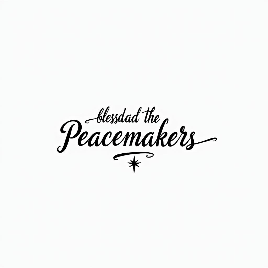 Navy Blessed are the Peacemakersminimalist text-based tattoo, Monospace font ultra-realistic, perfectly placed, high-quality font design, photo-realistic shading, 8k, high quality, finely detailed typograph - Variation 2