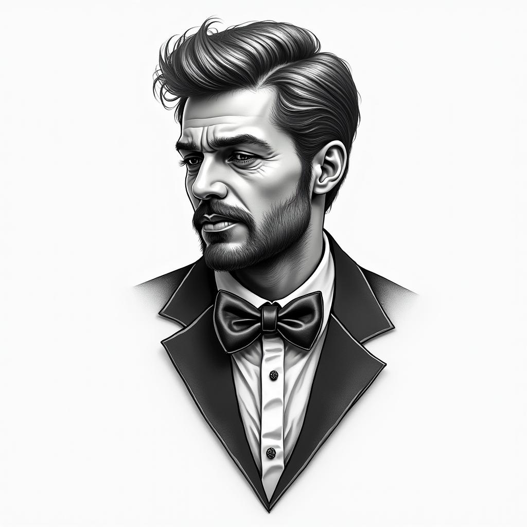 bow tiehigly detailed tattoo - Variation 9
