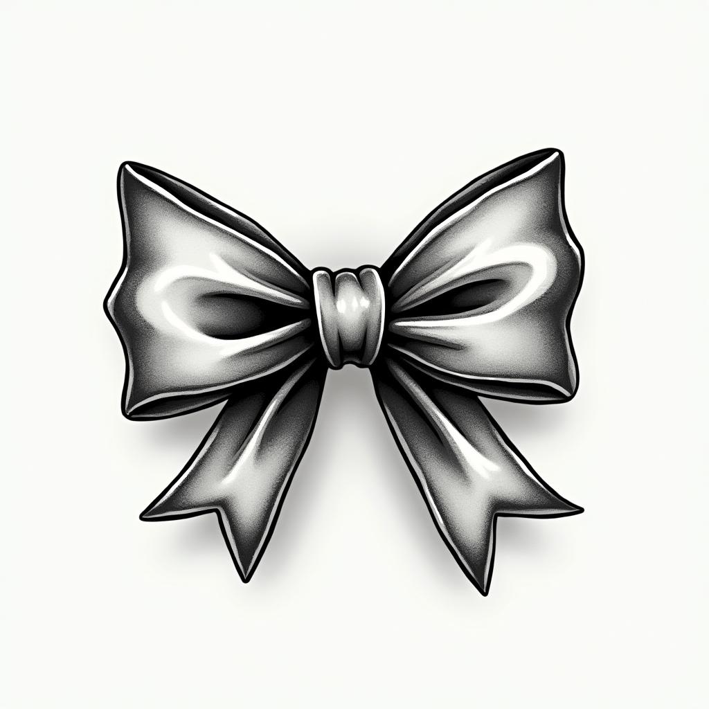 bow tiehigly detailed tattoo - Variation 5