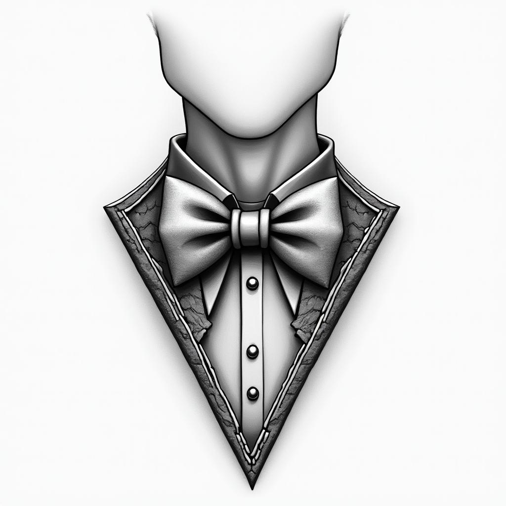 bow tiehigly detailed tattoo - Variation 1