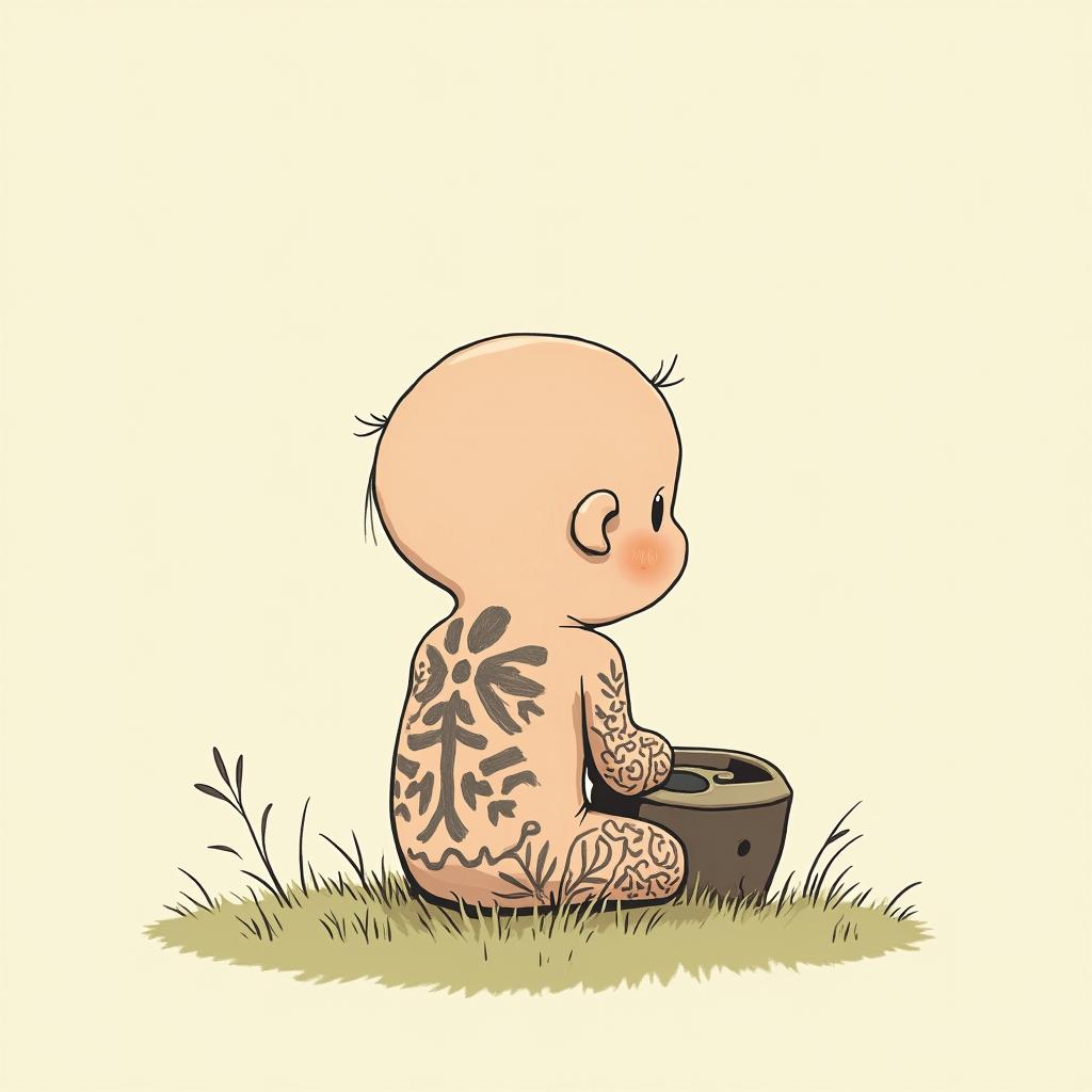 ChatGhibli, Studio Ghibli aesthetic, hand-drawn anime style, retro nostalgic atmosphere, retro soft pastel color palette with earthy tones, retro Japanese cinematic shot, yellow tint effect, bald character, smooth surface, anime shadow 90's anime style